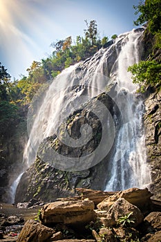 Khlong Lan Waterfall, a beautiful waterfall in Kamphaeng Phet Province, Thailand