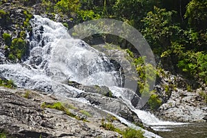 Khlong Nam Lai waterfall in Klong Lan national park of Thailand