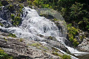 Khlong Nam Lai waterfall in Klong Lan national park of Thailand