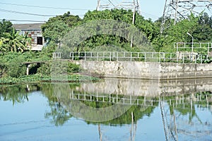 Khlong Preng canal in country Chachoengsao Thailand