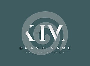 KHM abstract letter logo design