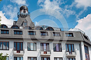 KHMELNITSKY, UKRAINE - JULY 29, 2017: Residential house in the c