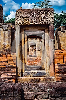 Khmer Architecture of Prasat Muang Tam Castle, Buriram.