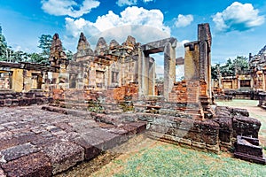 Khmer Architecture of Prasat Muang Tam Castle, Buriram.