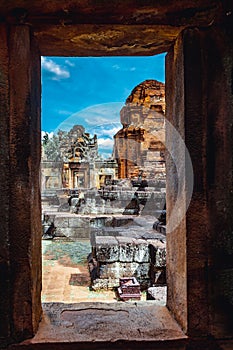Khmer Architecture of Prasat Muang Tam Castle, Buriram.