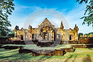 Khmer Architecture of Prasat Muang Tam Castle, Buriram.