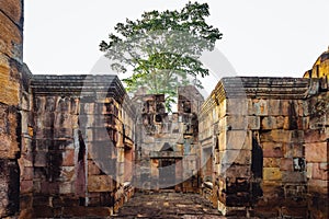 Khmer Architecture of Prasat Muang Tam Castle, Buriram.