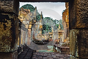 Khmer Architecture of Prasat Muang Tam Castle, Buriram.