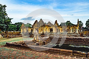 Khmer Architecture of Prasat Muang Tam Castle, Buriram.