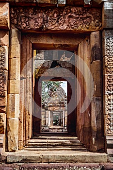 Khmer Architecture of Prasat Muang Tam Castle, Buriram.