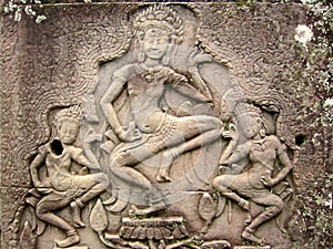 Khmer dancers angkor wat asparas cambodia photo