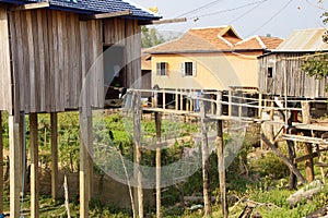 Khmer house built on stilts