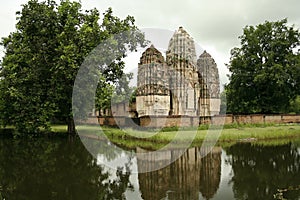 Khmer prangs Sukhothai temple thailand