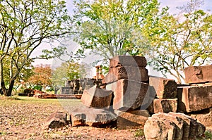 Khmer Temple, old temple name Prasat Noan Koo, Angkor period time, Korat, Sung noen, Thailand - traveling