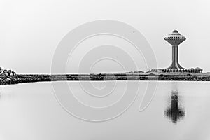 Khobar water tower reflection photo