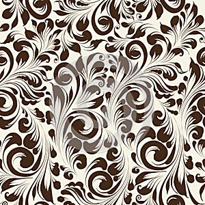 Khohloma style seamless floral pattern.