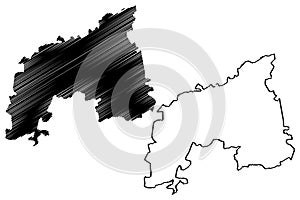 Khomas Region Regions of Namibia, Republic of Namibia map vector illustration, scribble sketch Khomas map