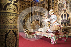 Khon performance at Suwan Matcha and Hanuman in the Ramakien literature photo
