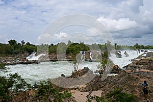 Khone Pha Pheng waterfall, is famous waterfall in Southern of Laos