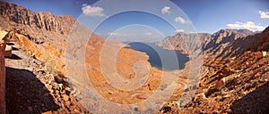 Khor Najd, a fjord in Musandam peninsula, Oman.