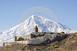 Khor Virap Monastery and Mt Ararat in Armenia photo