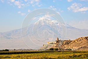 Khor Virap monastery, Mount Ararat in background photo