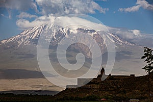 Khor Virap monastery seen with Mt Ararat