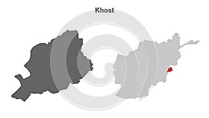 Khost outline map