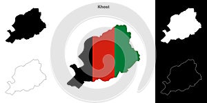 Khost outline map