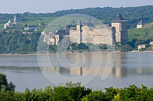Khotyn fortress from opposite bank of Dniester River