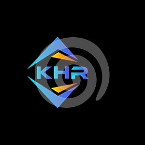 KHR abstract technology logo design on Black background. KHR creative initials letter logo concept