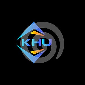 KHU abstract technology logo design on Black background. KHU creative initials letter logo concept