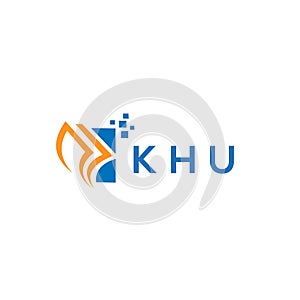 KHU credit repair accounting logo design on white background. KHU creative initials Growth graph letter logo concept. KHU business