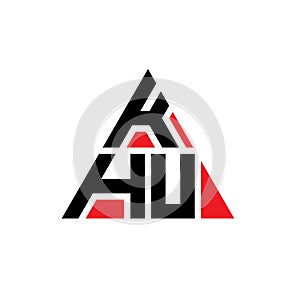 KHU triangle letter logo design with triangle shape. KHU triangle logo design monogram. KHU triangle vector logo template with red photo