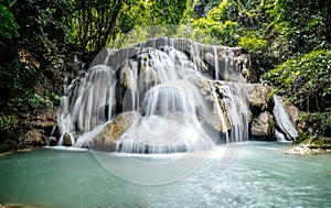 Khuean Srinagarindra National Park, Huay Mae Khamin Waterfalls, in Kanchanaburi, Thailand