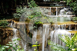 Khuean Srinagarindra National Park, Huay Mae Khamin Waterfalls, in Kanchanaburi, Thailand