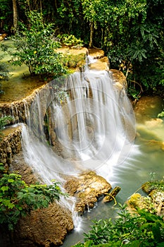 Khuean Srinagarindra National Park, Huay Mae Khamin Waterfalls, in Kanchanaburi, Thailand