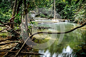 Khuean Srinagarindra National Park, Huay Mae Khamin Waterfalls, in Kanchanaburi, Thailand