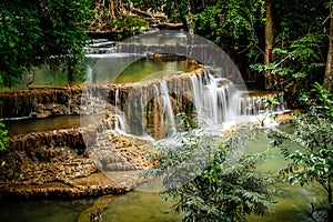 Khuean Srinagarindra National Park, Huay Mae Khamin Waterfalls, in Kanchanaburi, Thailand