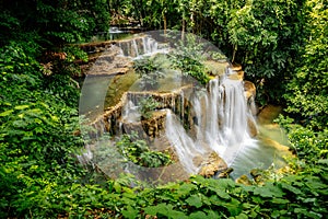 Khuean Srinagarindra National Park, Huay Mae Khamin Waterfalls, in Kanchanaburi, Thailand