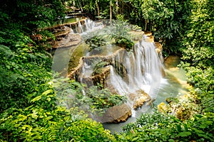 Khuean Srinagarindra National Park, Huay Mae Khamin Waterfalls, in Kanchanaburi, Thailand