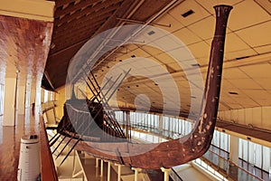 Khufu ship. Full-size vessel from Ancient Egypt