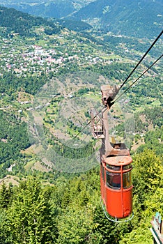 Ropeway in Khulo, Adjara, Georgia. It is built by Soviet Union