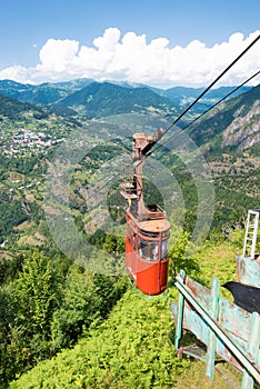 Ropeway in Khulo, Adjara, Georgia. It is built by Soviet Union