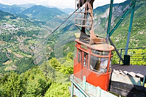 Ropeway in Khulo, Adjara, Georgia. It is built by Soviet Union