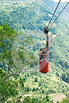 Ropeway in Khulo, Adjara, Georgia. It is built by Soviet Union