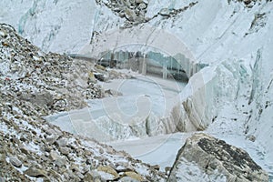 Khumbu glacier Everest base camp, EBC Nepal