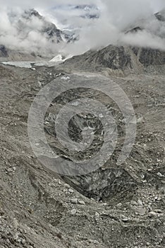 Khumbu Glacier in Himalaya. Nepal photo