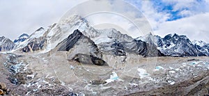 Khumbu Glacier in Himalayas,Nepal photo