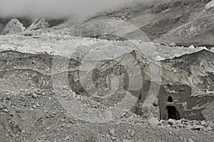 Khumbu Glacier near the famous and dangerous Khumbu IceFall, Himalaya. Nepal